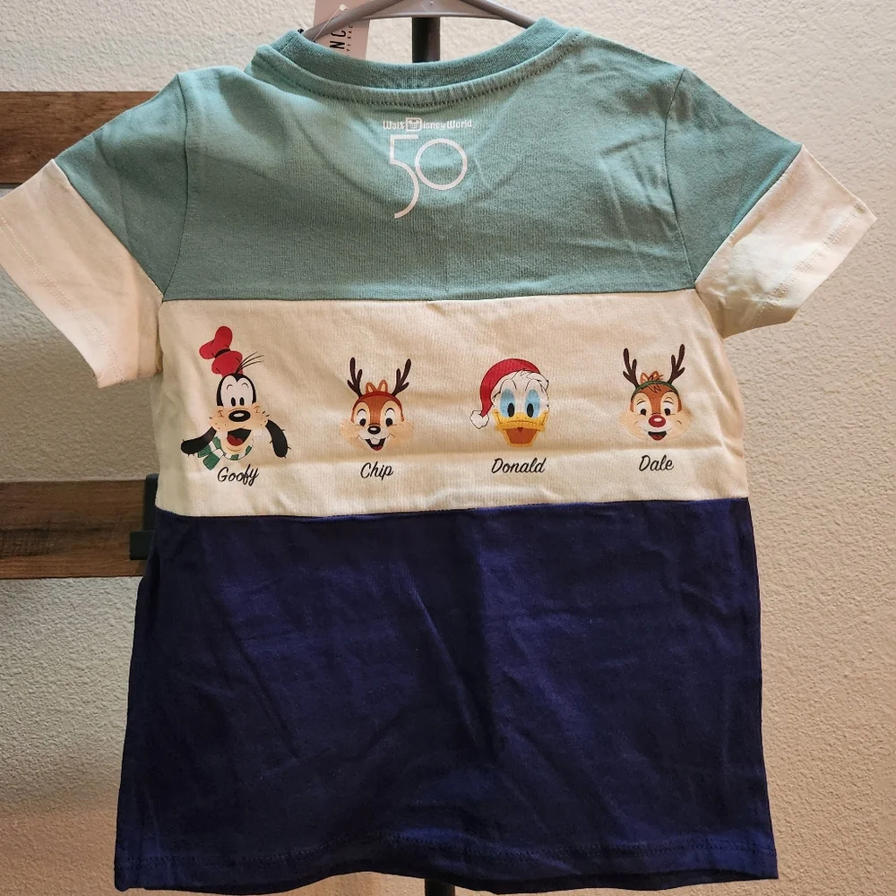 Disney Walt Disney World 50th Anniversary Holiday Panel Toddler T-Shirt - Picture 2 of 8